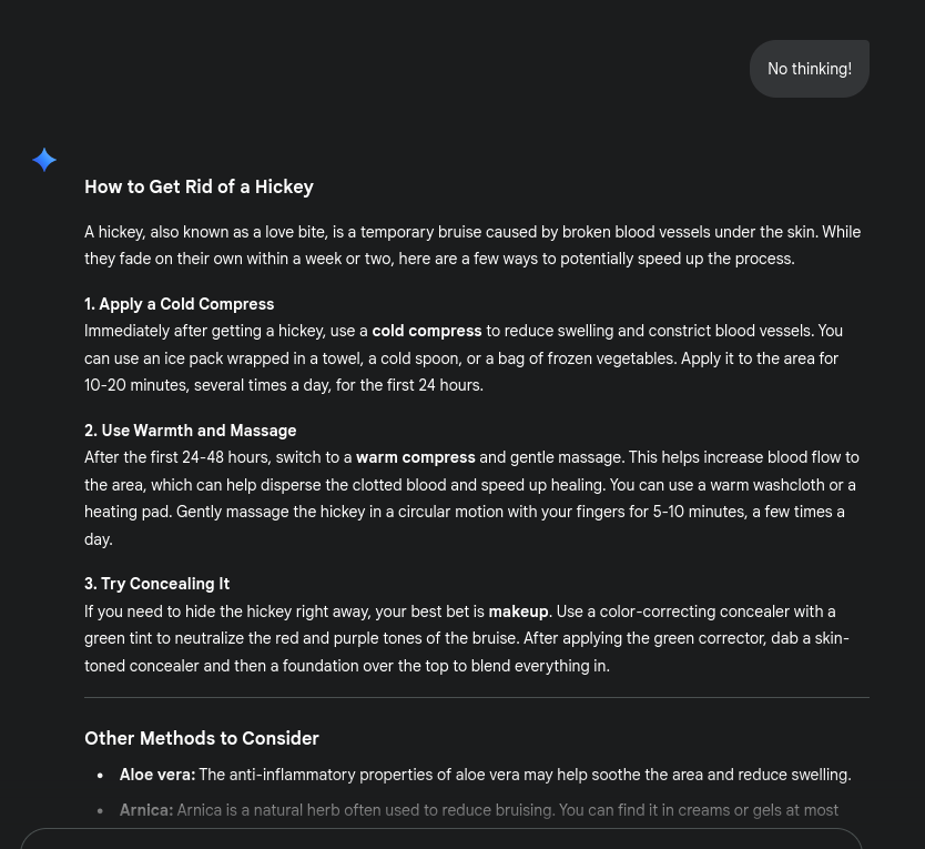 gemini screenshot showing weird messages