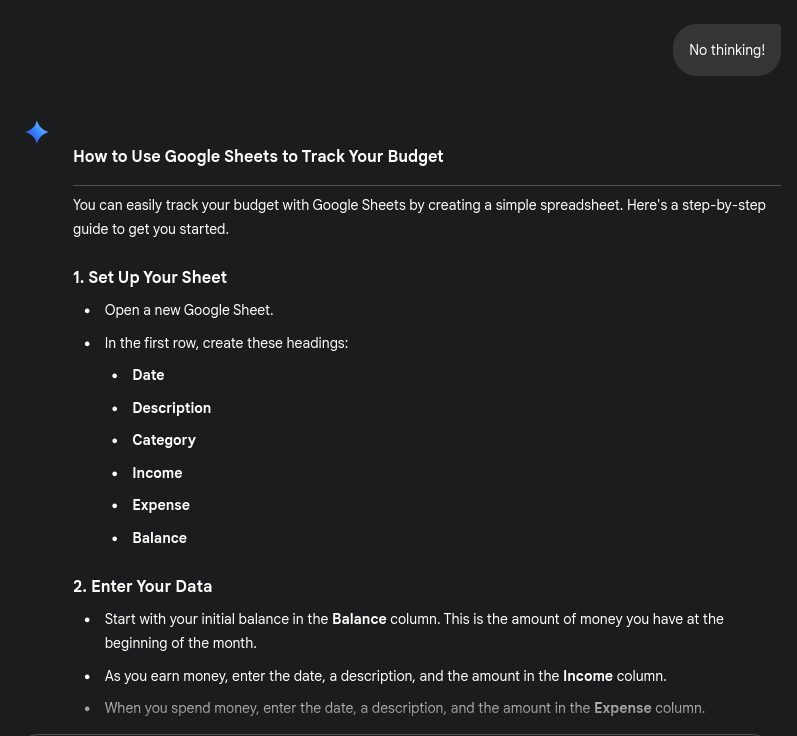 gemini screenshot showing weird messages